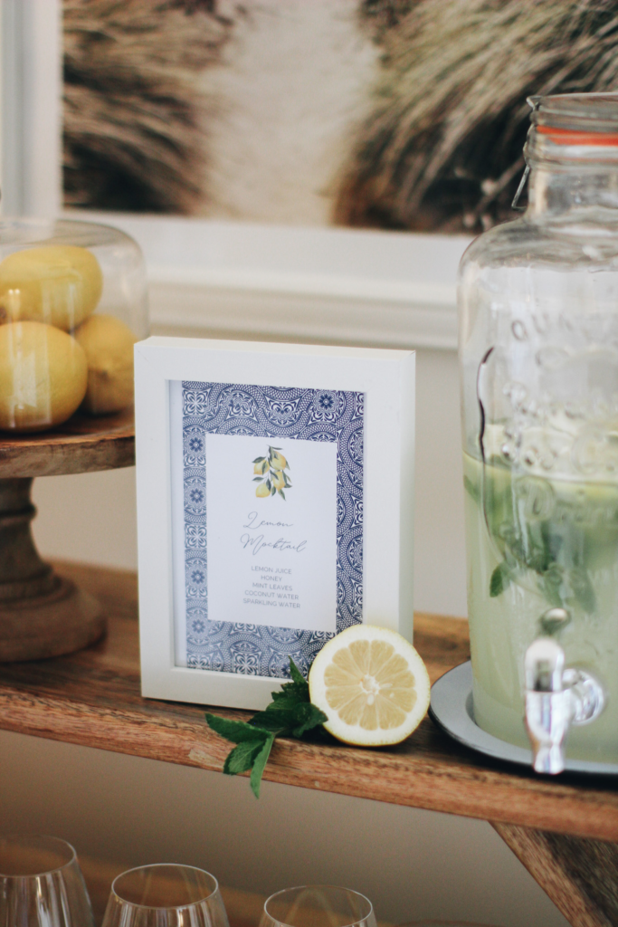 Capri themed details for party decor