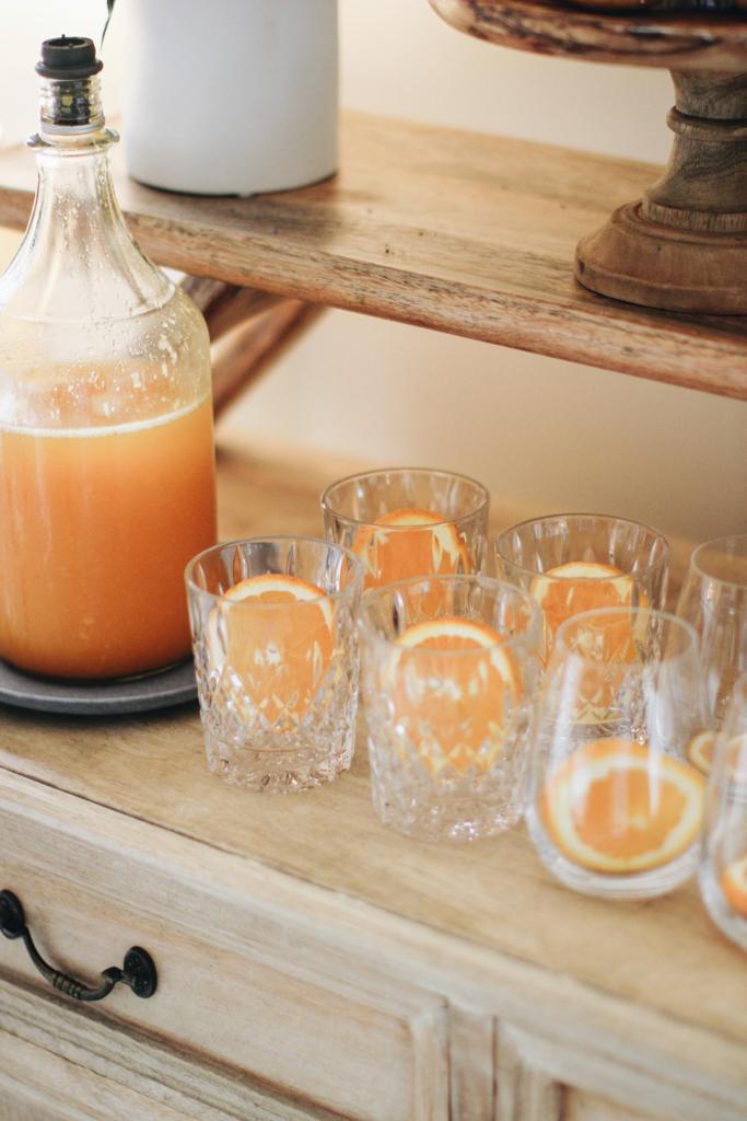 Orange drink display for capri-themed party
